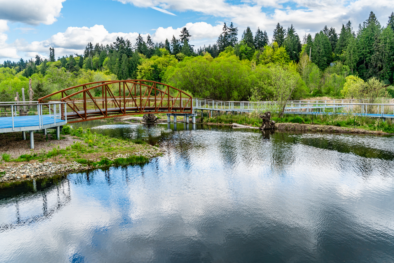 image of a bridge across a body of water in Kenmore, WA